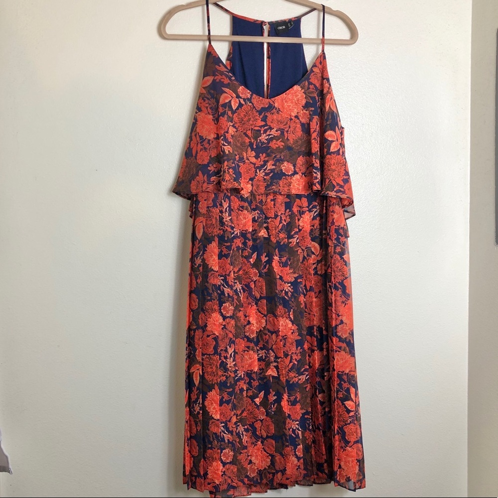 ASOS Floral Pleated Crop Top Dress